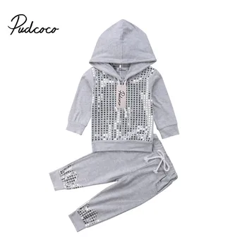 Cool Style Toddler Girl Sequin Outfits Long Sleeve Belt Hooded Bling Sweatshirt Tops+Long Gray Pants 2Pcs Autumn Clothing Set
Cool Style Toddler Girl Sequin Outfits Long Sleeve Belt Hooded Bling Sweatshirt Tops+Long Gray Pants 2Pcs Autumn Clothing Set