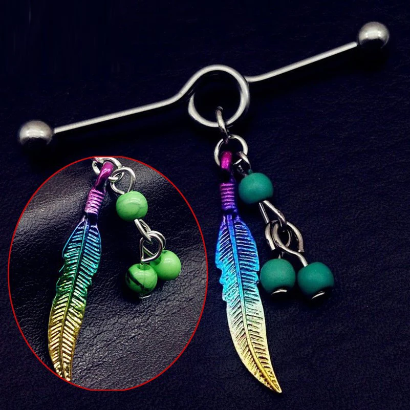 1PC Long Stainless Steel Industrial Piercing Ear Cartilage Straight Bar Jewelry with Feather Pendant Earring Ear Barbell Jewelry
1PC Long Stainless Steel Industrial Piercing Ear Cartilage Straight Bar Jewelry with Feather Pendant Earring Ear Barbell Jewelry