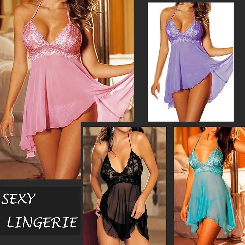 New Arrival Lace Dress Women's Lingerie Underwear Babydoll Sleepwear+G-string Nightwear Hot Selling 4Colors
New Arrival Lace Dress Women's Lingerie Underwear Babydoll Sleepwear+G-string Nightwear Hot Selling 4Colors