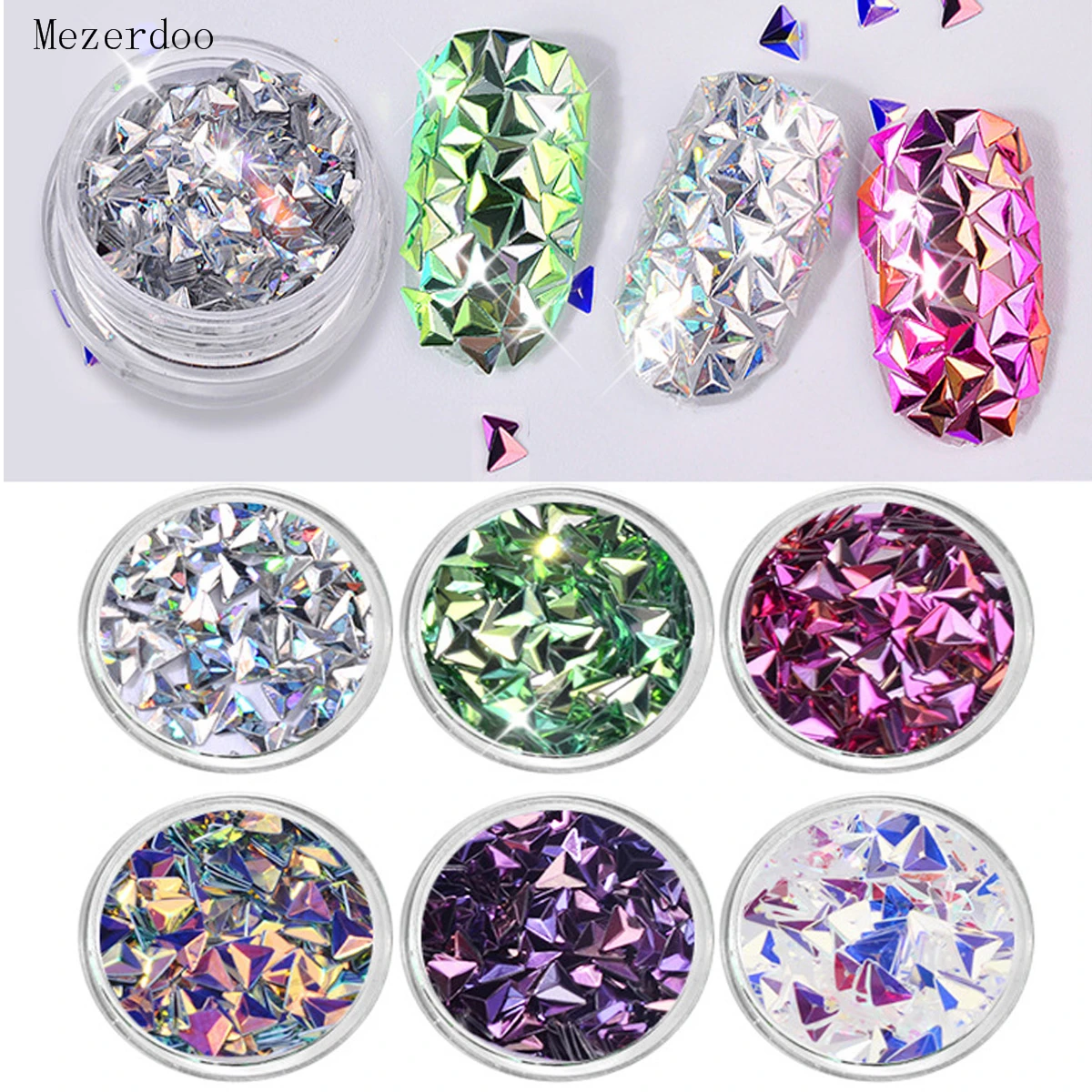 6Pcs Triangle Nail Art Decoration Unicorn Chameleon Nail Sequins 3D AB Color Iridescent Triangle for DIY Nail Art Decorations
6Pcs Triangle Nail Art Decoration Unicorn Chameleon Nail Sequins 3D AB Color Iridescent Triangle for DIY Nail Art Decorations