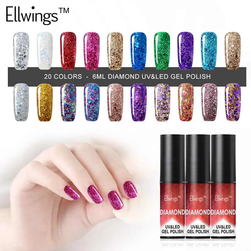 Ellwings 20 Colors Diamond UV Nail Gel Polish Primer Gorgeous Glitter Nail Gel Varnish Hybrid Paints Enamel Nail Art Gel
Ellwings 20 Colors Diamond UV Nail Gel Polish Primer Gorgeous Glitter Nail Gel Varnish Hybrid Paints Enamel Nail Art Gel