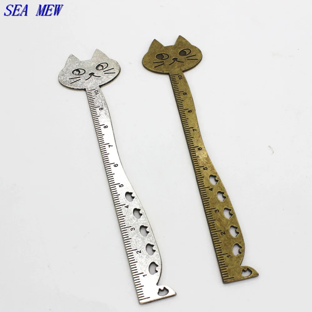 SEA MEW 30*125MM Vintage Style Metal Alloy Cat Ruler Bookmarks Antique Bronze Antique Silver Tone DIY Jewelry
SEA MEW 30*125MM Vintage Style Metal Alloy Cat Ruler Bookmarks Antique Bronze Antique Silver Tone DIY Jewelry