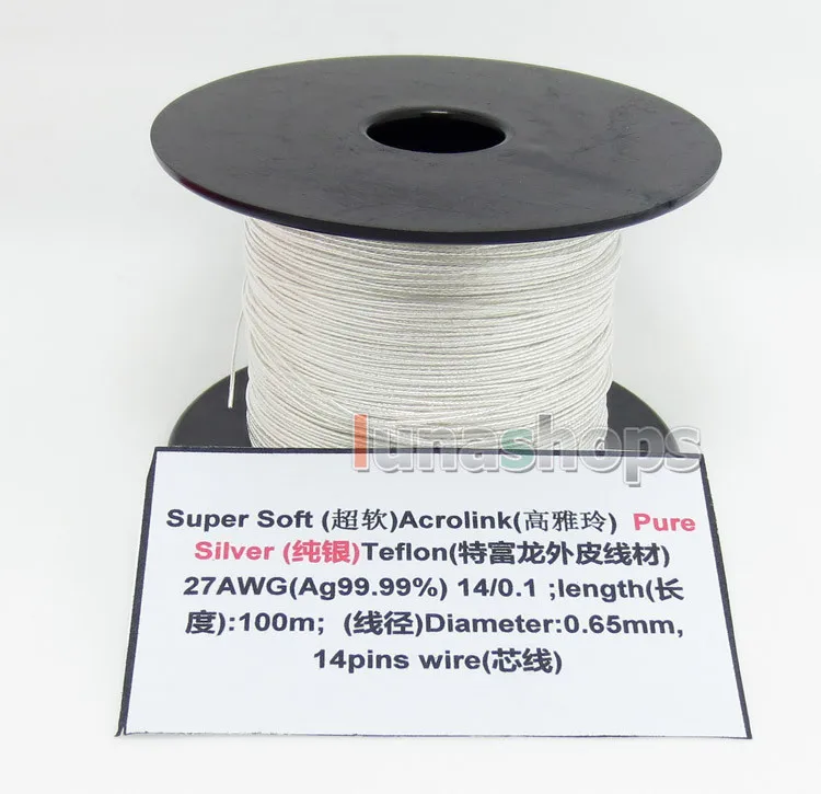 5m 27AWG Acrolink Pure Silver 99.9% Signal Wire Cable 14/0.1mm2 Dia:0.65mm For DIY LN004490
5m 27AWG Acrolink Pure Silver 99.9% Signal Wire Cable 14/0.1mm2 Dia:0.65mm For DIY LN004490