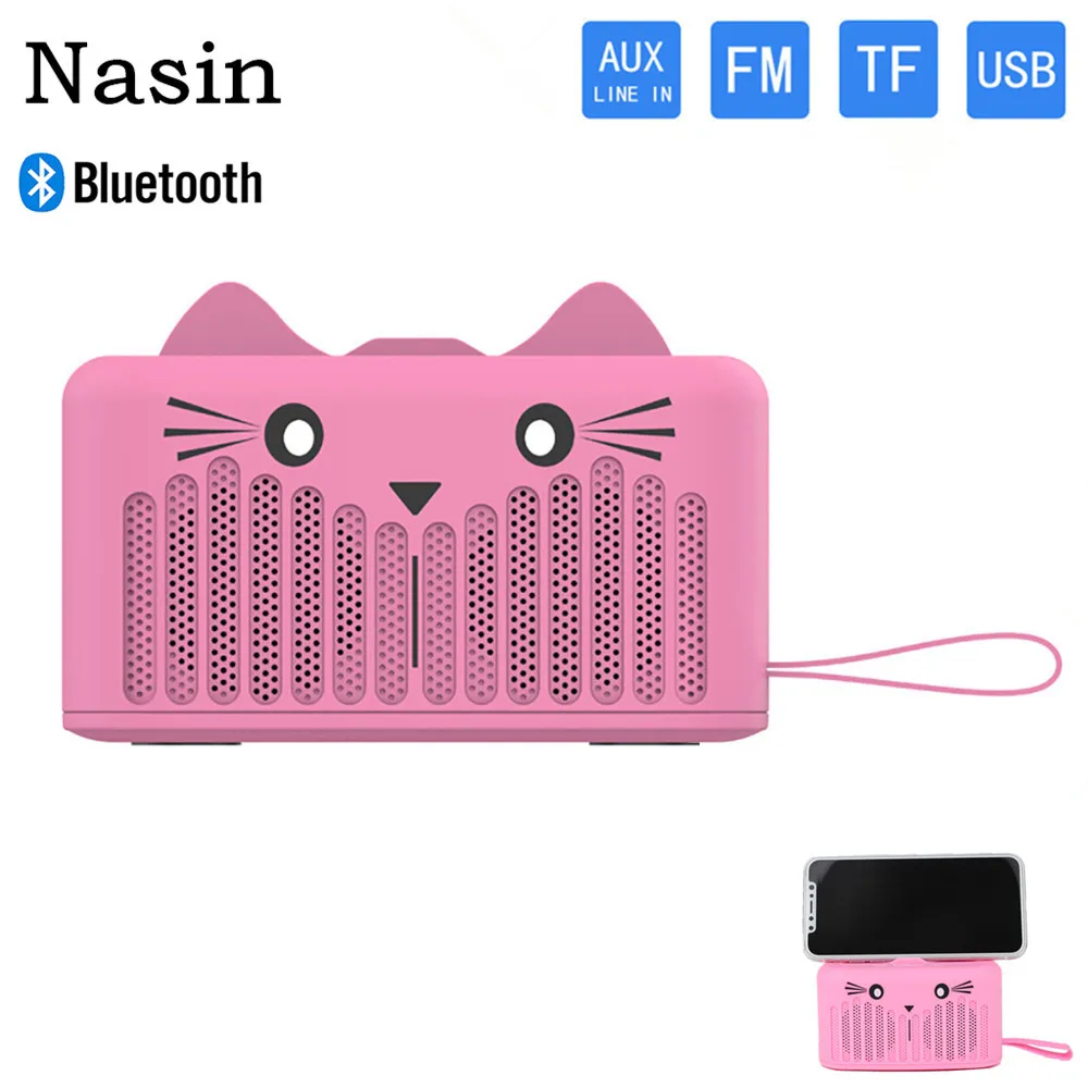 Nasin 05 New wireless Bluetooth speaker TF card and U disk cute cartoon cat portable mobile phone holder speaker Christmas gift
Nasin 05 New wireless Bluetooth speaker TF card and U disk cute cartoon cat portable mobile phone holder speaker Christmas gift