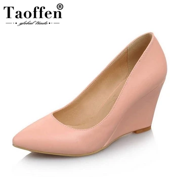 TAOFFEN women wedge high heel shoes wedding lady spring female pointed toe fashion heeled pumps heels shoes size 33-43 P16767
TAOFFEN women wedge high heel shoes wedding lady spring female pointed toe fashion heeled pumps heels shoes size 33-43 P16767