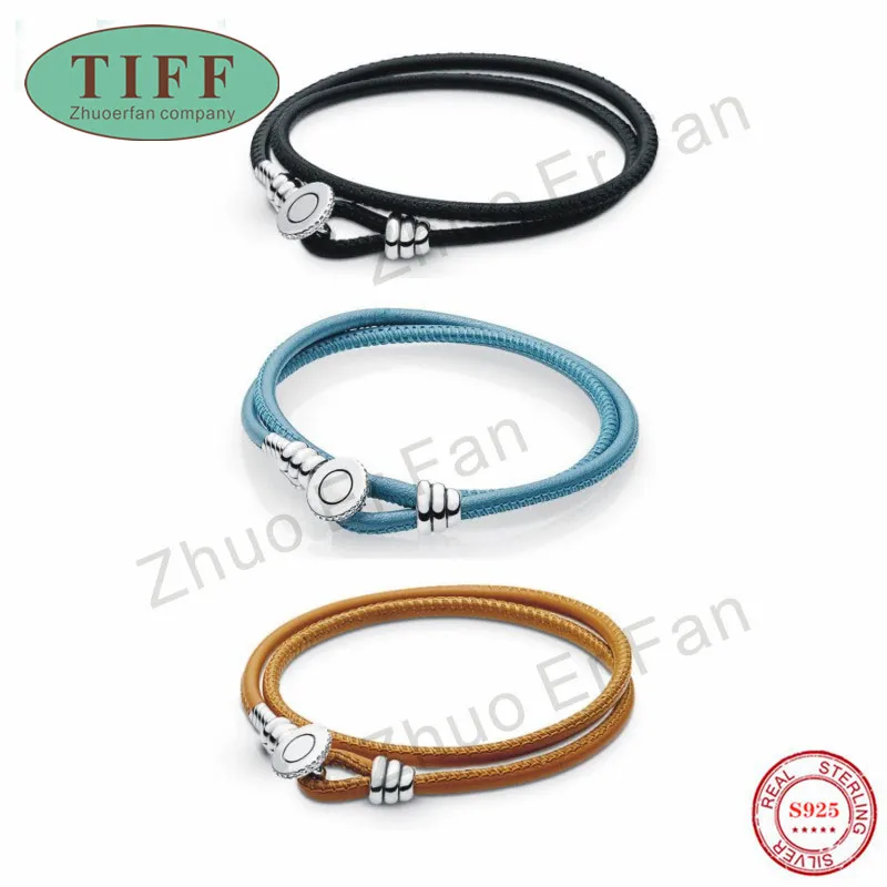TIFF pan 925 Sterling Silver Bracelet for women,Black Double Leather Charm Original Jewelry Luxury Fashion Women Gift
TIFF pan 925 Sterling Silver Bracelet for women,Black Double Leather Charm Original Jewelry Luxury Fashion Women Gift