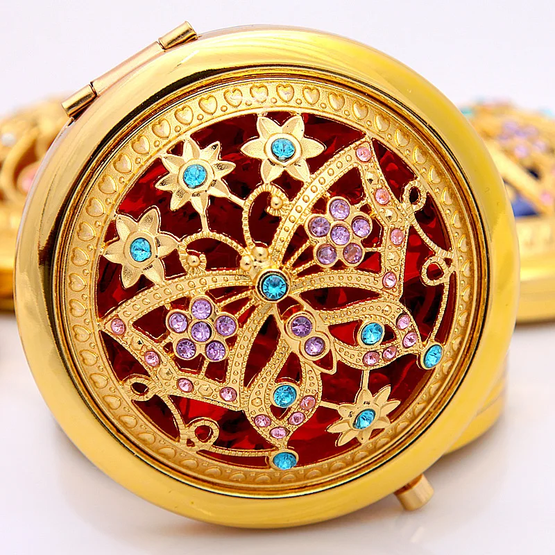 Chic Retro Vintage Gold Metal Pocket Mirror Compact Cosmetic Vintage Mirrors Golden Crystal Portable Makeup Vanity Beauty Tools
Chic Retro Vintage Gold Metal Pocket Mirror Compact Cosmetic Vintage Mirrors Golden Crystal Portable Makeup Vanity Beauty Tools
