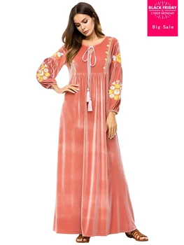 Winter Muslim Adult flowers embroidery velvet Muslim abaya dress Robes Arab Malaysia Ramadan muslim Worship Service abaya Wq322
Winter Muslim Adult flowers embroidery velvet Muslim abaya dress Robes Arab Malaysia Ramadan muslim Worship Service abaya Wq322