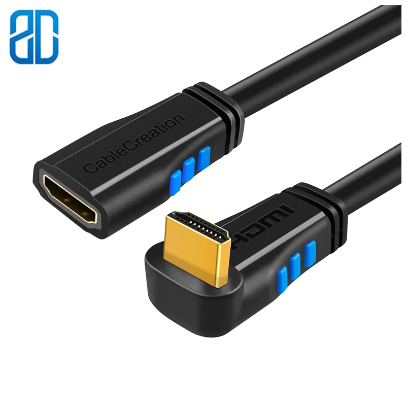 HDMI 2.0 Extension Cable, Down Angle 90 Degree Down 4K(60Hz) HDMI 2.0 Male to Female Cable, 3D Video, Ethernet, Audio, Black
HDMI 2.0 Extension Cable, Down Angle 90 Degree Down 4K(60Hz) HDMI 2.0 Male to Female Cable, 3D Video, Ethernet, Audio, Black