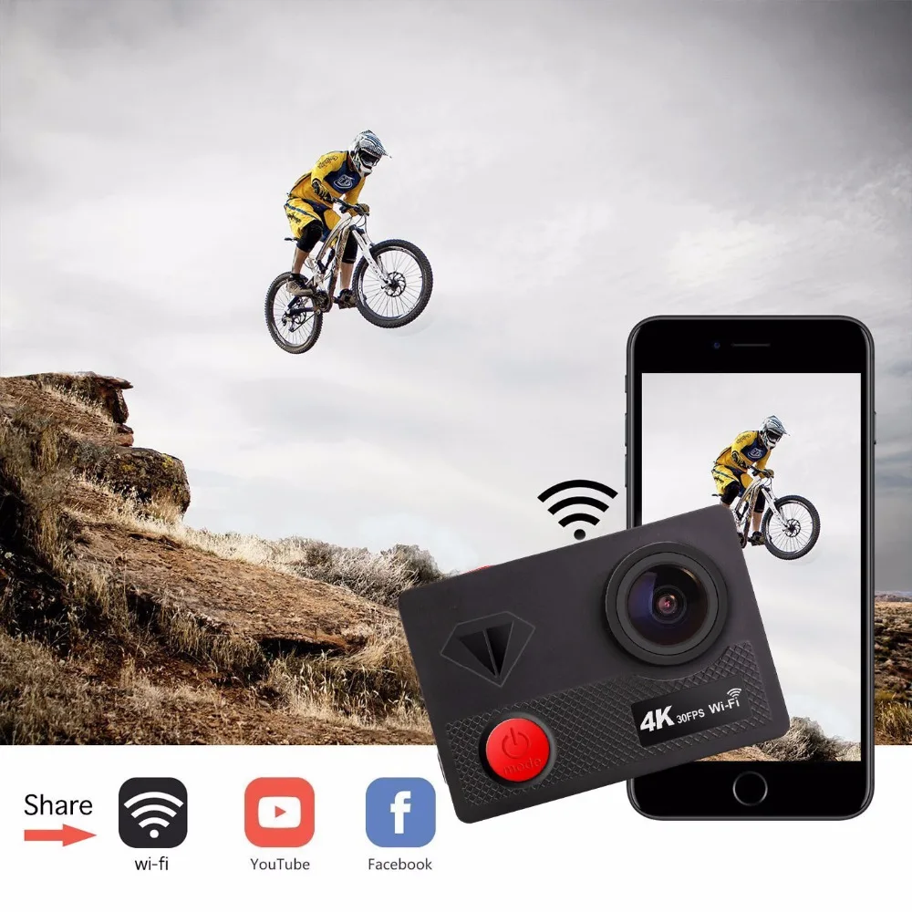 Sport Action Camera 16MP wifi Ultra HD Mini Cam Sport 4K/30FPS 1080p/60fps 720P/120FPS underwater Waterproof Video Sports Camera
Sport Action Camera 16MP wifi Ultra HD Mini Cam Sport 4K/30FPS 1080p/60fps 720P/120FPS underwater Waterproof Video Sports Camera