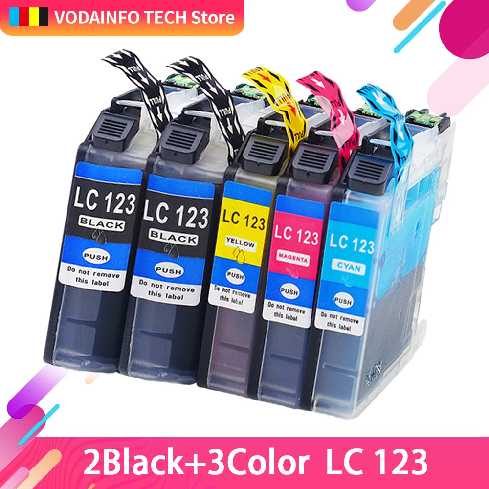 5x совместимые картриджи для Brother LC123 MFC J4510DW J4610DW J4410DW J4710DW принтер LC 123 125 127 XL |