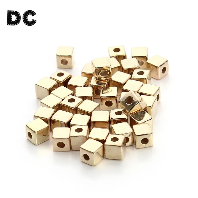 DC 200pcs/lot 3mm/4mm/5mm Rhodium/Gold Plated CCB Plastic Square Cube Spacer Beads with Big Hole Seeds Beads for Jewelry Making
DC 200pcs/lot 3mm/4mm/5mm Rhodium/Gold Plated CCB Plastic Square Cube Spacer Beads with Big Hole Seeds Beads for Jewelry Making