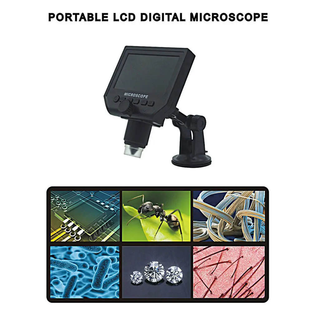 4.3 Inch LCD Screen HD 3.6MP 600X Portable USB Digital LCD Microscope Adjustable High Brightness 8 LEDs Microscopes
4.3 Inch LCD Screen HD 3.6MP 600X Portable USB Digital LCD Microscope Adjustable High Brightness 8 LEDs Microscopes