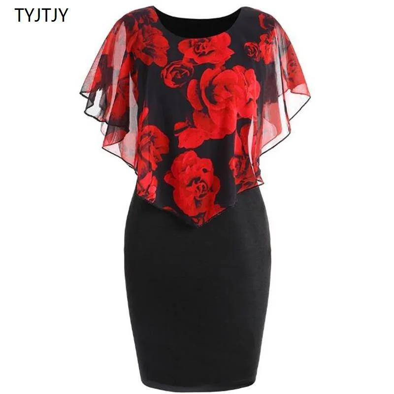 S-5XL Plus Size Rose Valentine Overlay Capelet Dress 2019 Summer O-Neck Short Sleeve Women Party Bodycon Dresses Vestidos Robe
S-5XL Plus Size Rose Valentine Overlay Capelet Dress 2019 Summer O-Neck Short Sleeve Women Party Bodycon Dresses Vestidos Robe