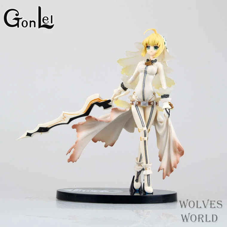 GonLeI Fate stay night FATE CCC SABER Nero wedding Seba toys PVC Action Figure Collectible toy doll 
GonLeI Fate stay night FATE CCC SABER Nero wedding Seba toys PVC Action Figure Collectible toy doll
