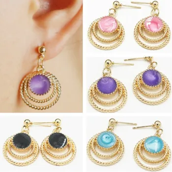 

2019 Bohemia Dripping Oil Drop Earrings For Women Fashion Ear Jewelry Circle Dangle Brincos Trendy Gift Bijoux boucle d'oreille