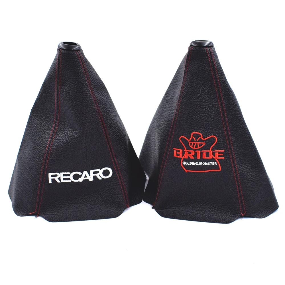 Universal JDM Style Manual Bride Recaro PVC Shift Lever Knob Boot Cover Shift Knob Collars With Red Stitching
Universal JDM Style Manual Bride Recaro PVC Shift Lever Knob Boot Cover Shift Knob Collars With Red Stitching