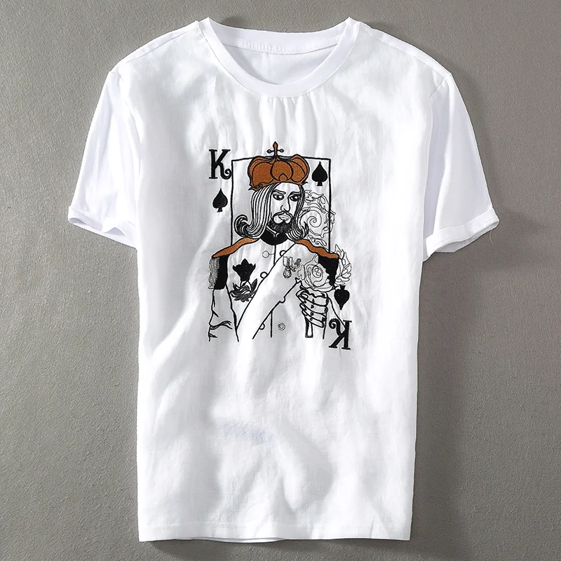 2018 New embroidery Chinese style linen short-sleeved t-shirt men white round neck men t shirt flax casual men tshirt camiseta
2018 New embroidery Chinese style linen short-sleeved t-shirt men white round neck men t shirt flax casual men tshirt camiseta