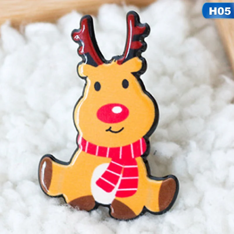 christmas gift acrylic badges pin brooches santa claus snowman