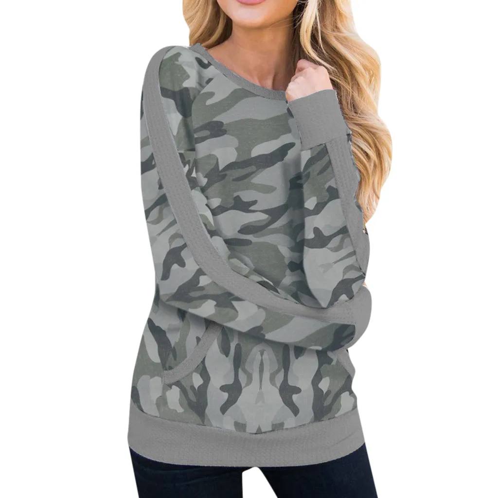 Women Casual Full Sleeve Blouses Ladies Clothes Camouflage Print O Neck Shirt Splice And Pockets Blouse Loose Tops d30
Women Casual Full Sleeve Blouses Ladies Clothes Camouflage Print O Neck Shirt Splice And Pockets Blouse Loose Tops d30