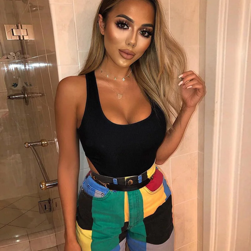 2019 Summer Women Sexy Bodycon Bodysuit Solid Sleeveless Ribbed Knitted Orange Black Strap Bodysuit Body For Women Jumpsuit
2019 Summer Women Sexy Bodycon Bodysuit Solid Sleeveless Ribbed Knitted Orange Black Strap Bodysuit Body For Women Jumpsuit