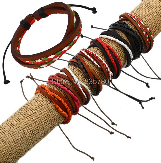 Men Bracelets! 100pcs/lot mixed color cow leather bracelets, leather wristbands, woven bracelets
Men Bracelets! 100pcs/lot mixed color cow leather bracelets, leather wristbands, woven bracelets