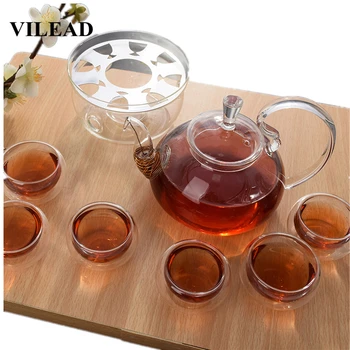 VILEAD 600ml 8 Pcs/Set Glass Teapot Set With Base With Cup Kong Fu Flower Tea Cups High Pot Set Heat-Resistant Glass Home Office
VILEAD 600ml 8 Pcs/Set Glass Teapot Set With Base With Cup Kong Fu Flower Tea Cups High Pot Set Heat-Resistant Glass Home Office