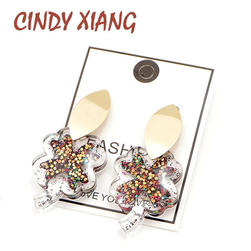 CINDY XIANG 3 Colors Available Resin Clover Stud Earrings Summer Beach Earrings Fashion Design Large Cute Carton Style Jewelry
CINDY XIANG 3 Colors Available Resin Clover Stud Earrings Summer Beach Earrings Fashion Design Large Cute Carton Style Jewelry