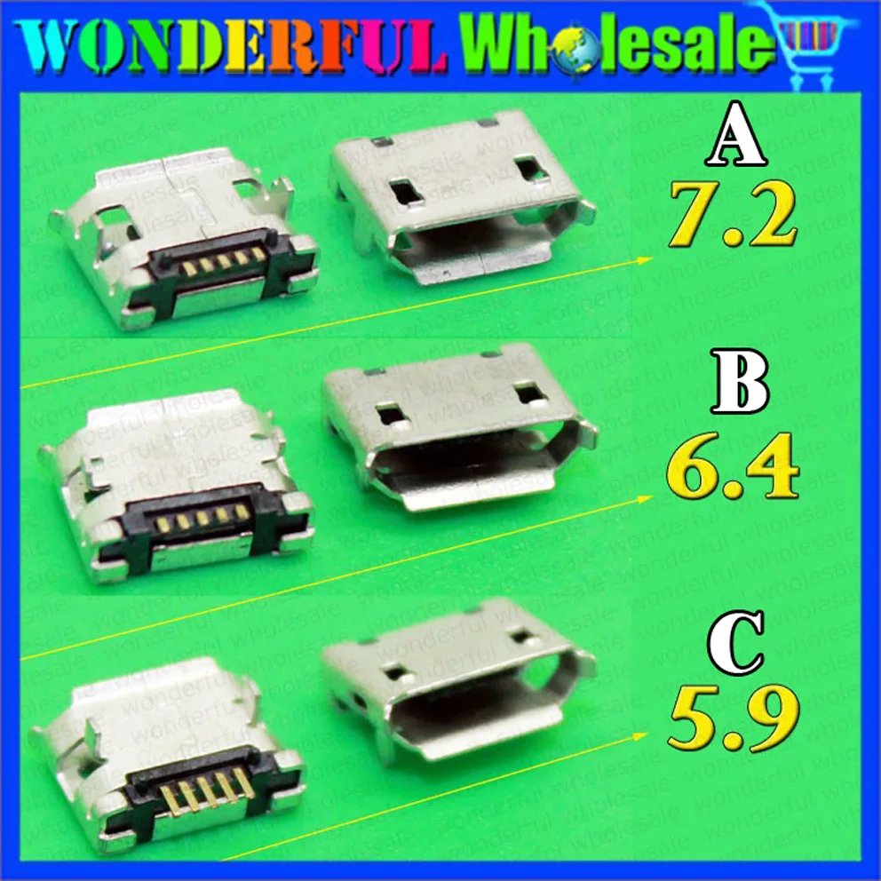 3 TYPES 5.9/6.4/7.2mm 5Pin 5P SMT Micro USB Tail Charging Connector Smartphone Mobile Phone Charging Socket 5p V8 Port
3 TYPES 5.9/6.4/7.2mm 5Pin 5P SMT Micro USB Tail Charging Connector Smartphone Mobile Phone Charging Socket 5p V8 Port