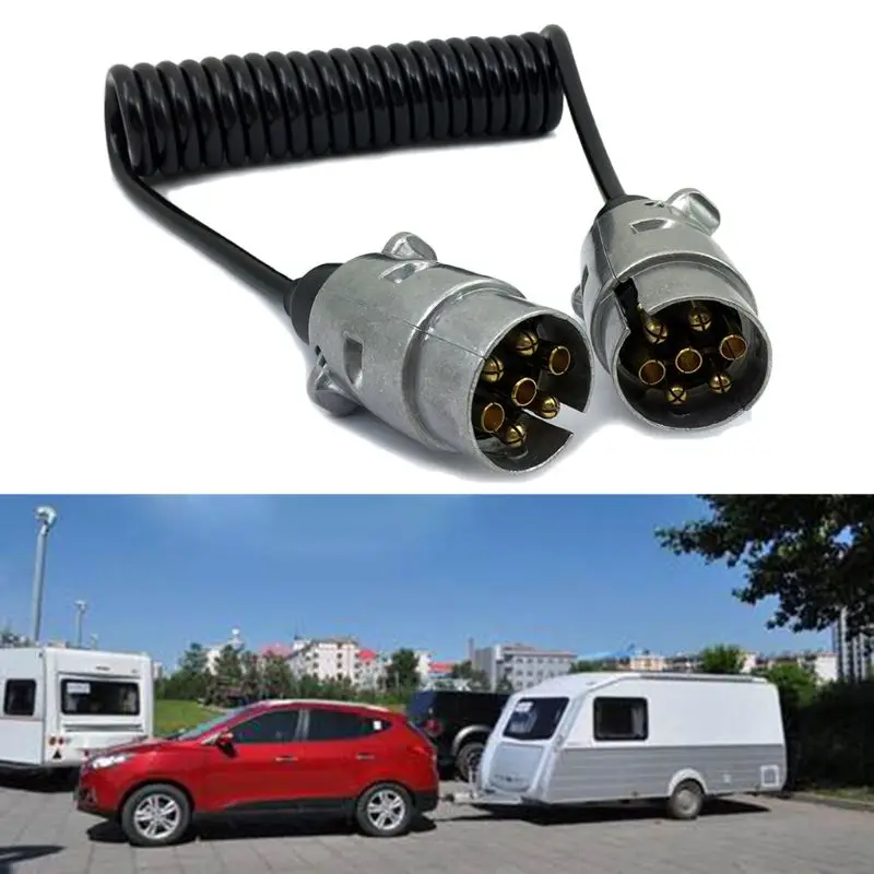 7 Pin Metal Trailer Plugs w/curly extension Cable Lead 1.5M Male To Male 12V Trailer Lighting Board Caravan
7 Pin Metal Trailer Plugs w/curly extension Cable Lead 1.5M Male To Male 12V Trailer Lighting Board Caravan