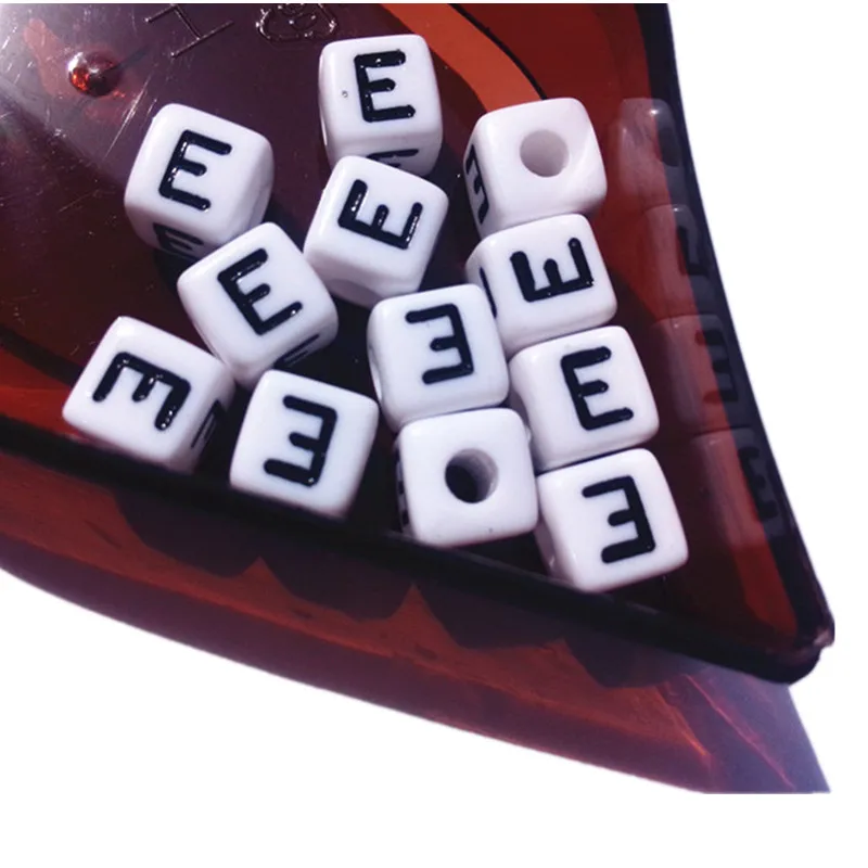 Квадратные акриловые буквы высокого качества 30 шт. 10*10 мм кубические пластиковые
