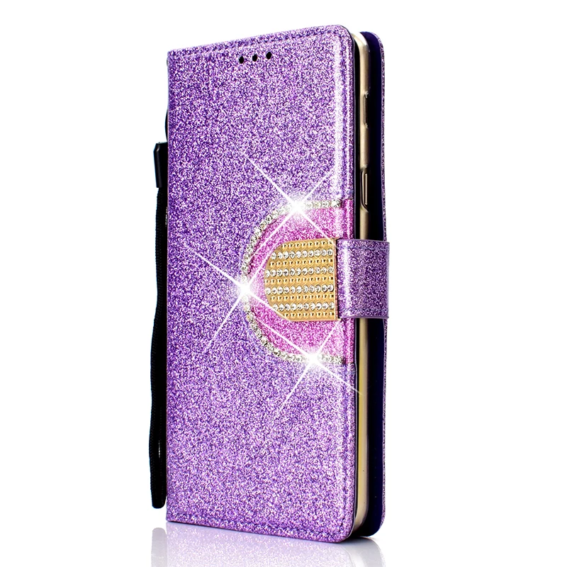 KEFO Bling Glitter Wallet Case For Samsung Galaxy A6 A8 Plus 2018 Diamond Flip Mirror Cover For amsung Galaxy A3 A5 2016 2017 (8)
