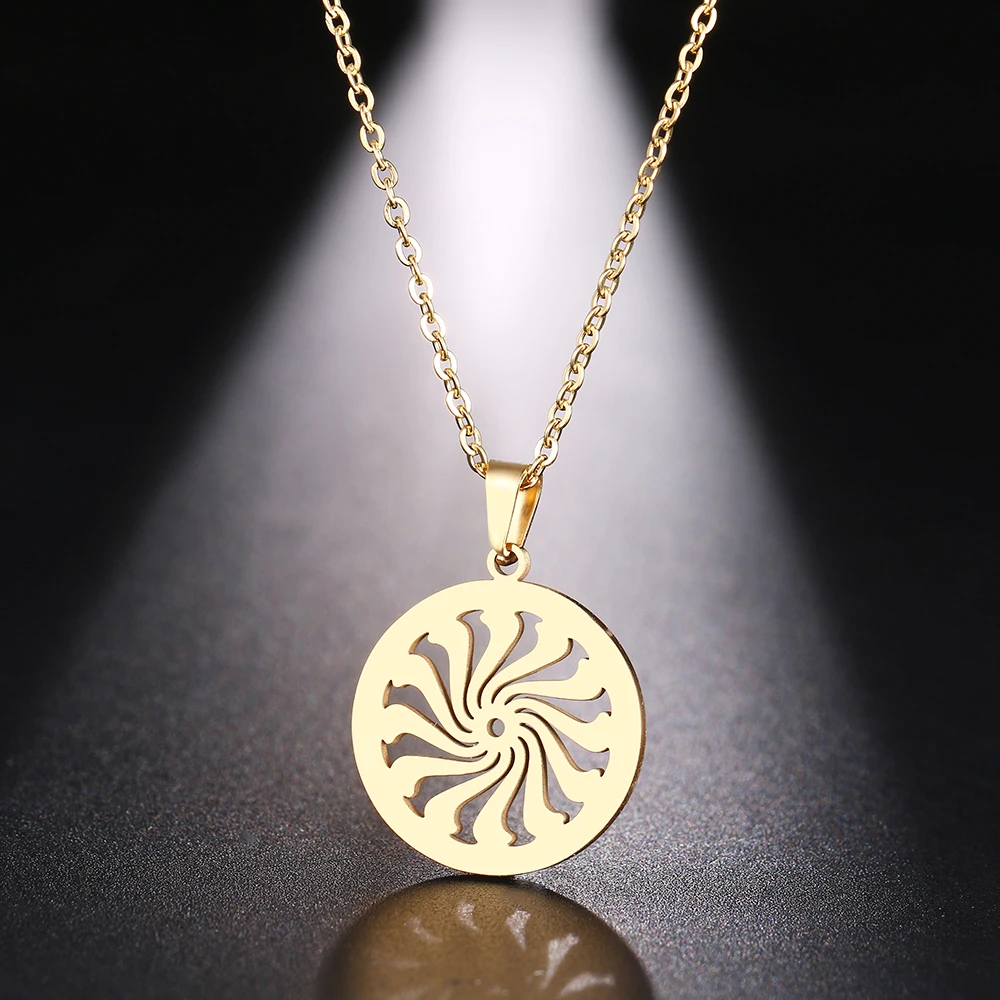DOTIFI Stainless Steel Necklace For Women Rotating Pattern Gold And Silver Color Pendant Necklace Engagement Jewelry
DOTIFI Stainless Steel Necklace For Women Rotating Pattern Gold And Silver Color Pendant Necklace Engagement Jewelry