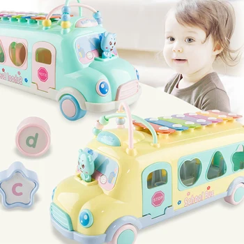 Intellectual School Bus Toy Knocking Piano Music Educational Toy Piano Bus Toy with Building Block Shape - Yellow
Intellectual School Bus Toy Knocking Piano Music Educational Toy Piano Bus Toy with Building Block Shape - Yellow