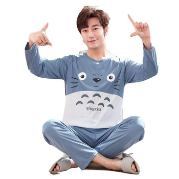 2020 Summe Cartoon Pajamas Set Men's Clothing Spring Autumn Long Sleeve Cotton Sleepwear Casual Home wear Male Pajamas Plus Size
2020 Summe Cartoon Pajamas Set Men's Clothing Spring Autumn Long Sleeve Cotton Sleepwear Casual Home wear Male Pajamas Plus Size