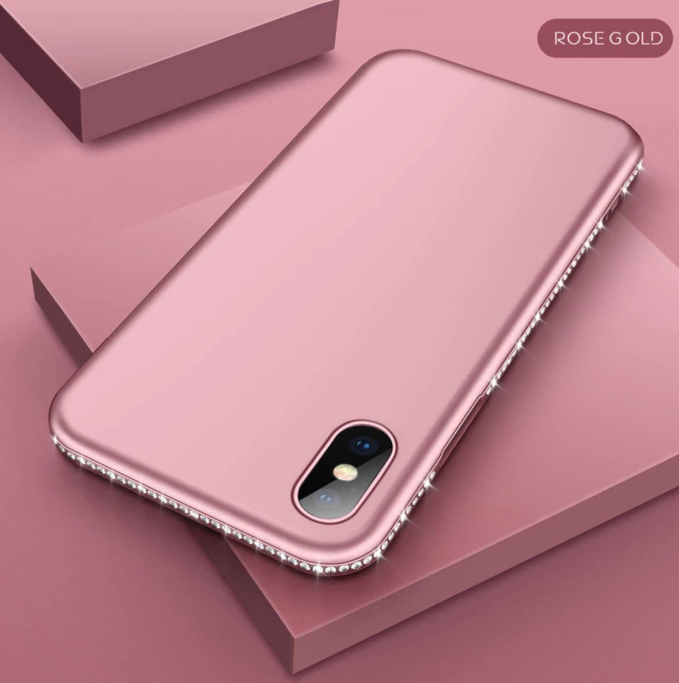 Блестящий Алмазный бампер чехол для iphone XS MAX 6 6s 7 8 Plus X XR Samsung A6 A8 J4 J6 2018 S8 S9 S7 S10 S10E Note 9