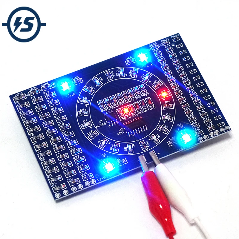 Electronic DIY Kit SMD Rotating Flashing LED Components Soldering Practice Board Skill Circuit Training Suite Electronic DIY Kit
Electronic DIY Kit SMD Rotating Flashing LED Components Soldering Practice Board Skill Circuit Training Suite Electronic DIY Kit