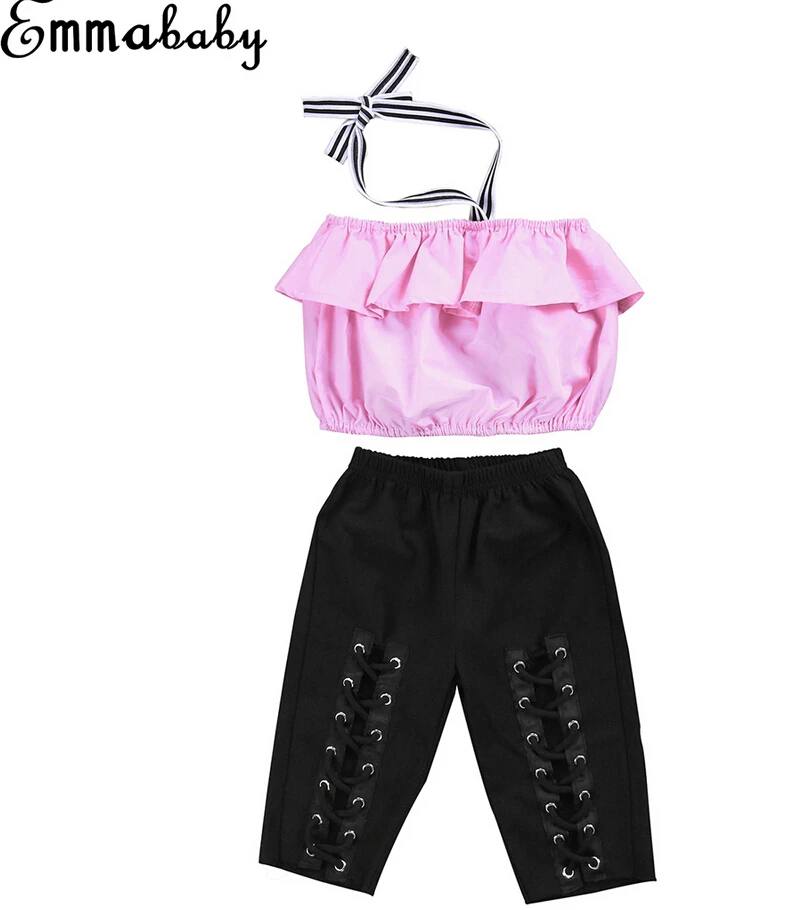 Hot Toddler Kids Girls Off Shoulder Halter Tops Blouse Elastic Pants Outfits Set Summer Girls Clothes 1-6Yrs
Hot Toddler Kids Girls Off Shoulder Halter Tops Blouse Elastic Pants Outfits Set Summer Girls Clothes 1-6Yrs