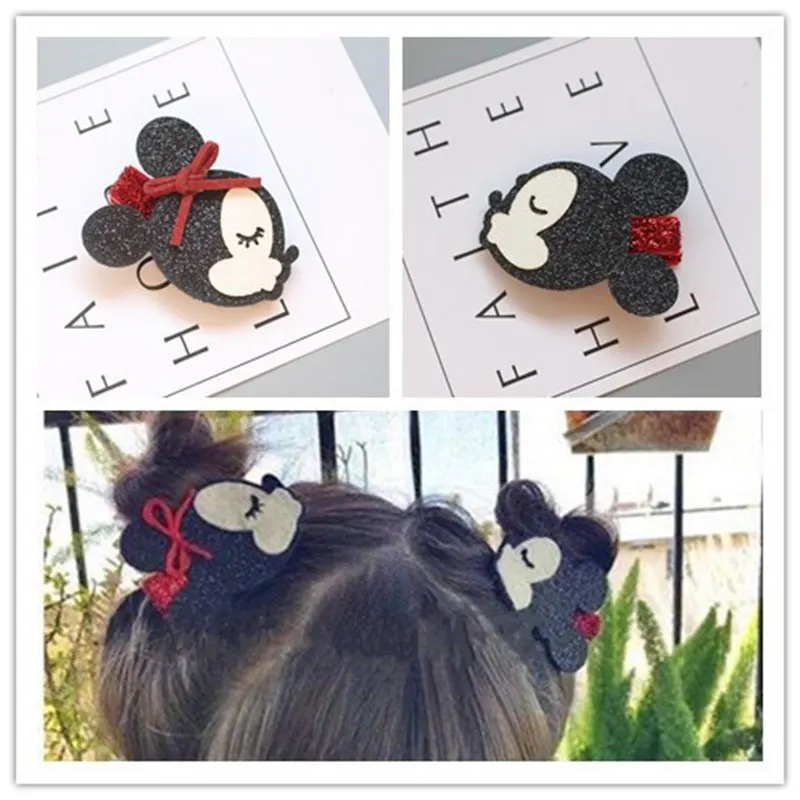 

Cute Cartoon Mickey Children Hairpin Minnie Ear Bowknot Tie Baby Hair Clips Headwear Baby Girl Hair Accessories Kids Barrettes