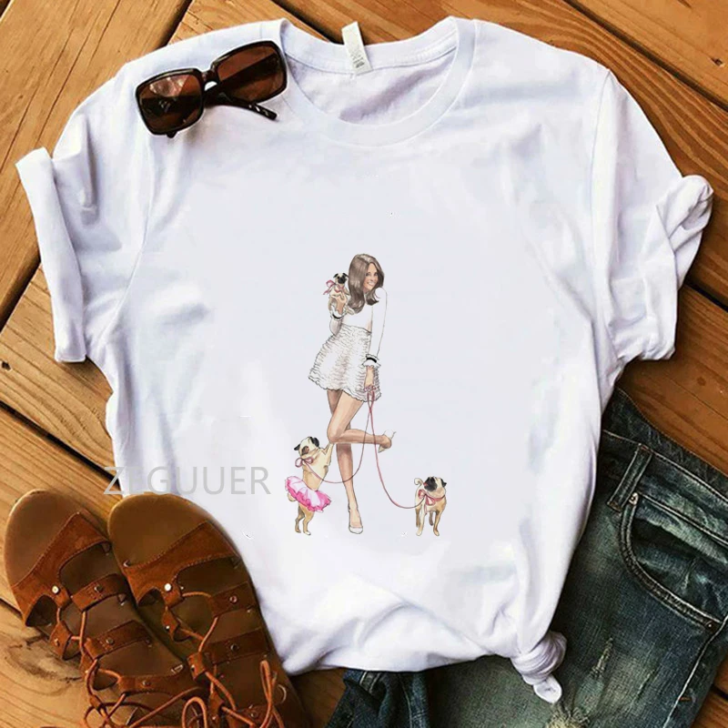 Summer Dog Mom Tops Girl and Pet Dogs T-shirt Kawaii Illustration Tees 100% Cotton Soft O-Neck White Women Casual T-Shirt
Summer Dog Mom Tops Girl and Pet Dogs T-shirt Kawaii Illustration Tees 100% Cotton Soft O-Neck White Women Casual T-Shirt