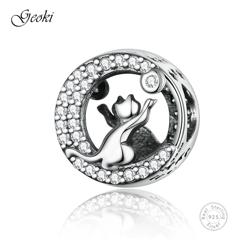 Geoki 925 Sterling Silver White Micro Cubic Zirconia Moon Kitty Charms fit Original Pandora Bracelet Cat Beads Necklace Pendant
Geoki 925 Sterling Silver White Micro Cubic Zirconia Moon Kitty Charms fit Original Pandora Bracelet Cat Beads Necklace Pendant
