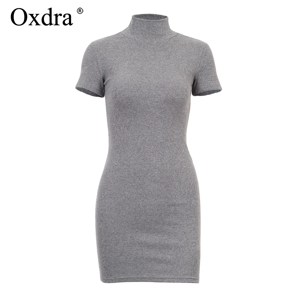 Oxdra Basic Turtleneck Dress Summer Elegant Solid Bodycon Dress Women Short Sleeve Short Dress Fitness Mini Dresses 2019 Hot
Oxdra Basic Turtleneck Dress Summer Elegant Solid Bodycon Dress Women Short Sleeve Short Dress Fitness Mini Dresses 2019 Hot