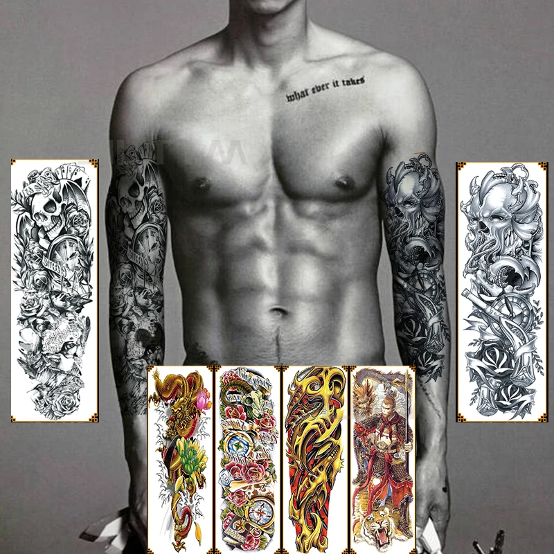 Dragon Skull Temporary Tattoo Sticker Temporary Sexy Thigh Body Art Arm Sleeve Tattoo 170x480MM Large Waterproof
Dragon Skull Temporary Tattoo Sticker Temporary Sexy Thigh Body Art Arm Sleeve Tattoo 170x480MM Large Waterproof