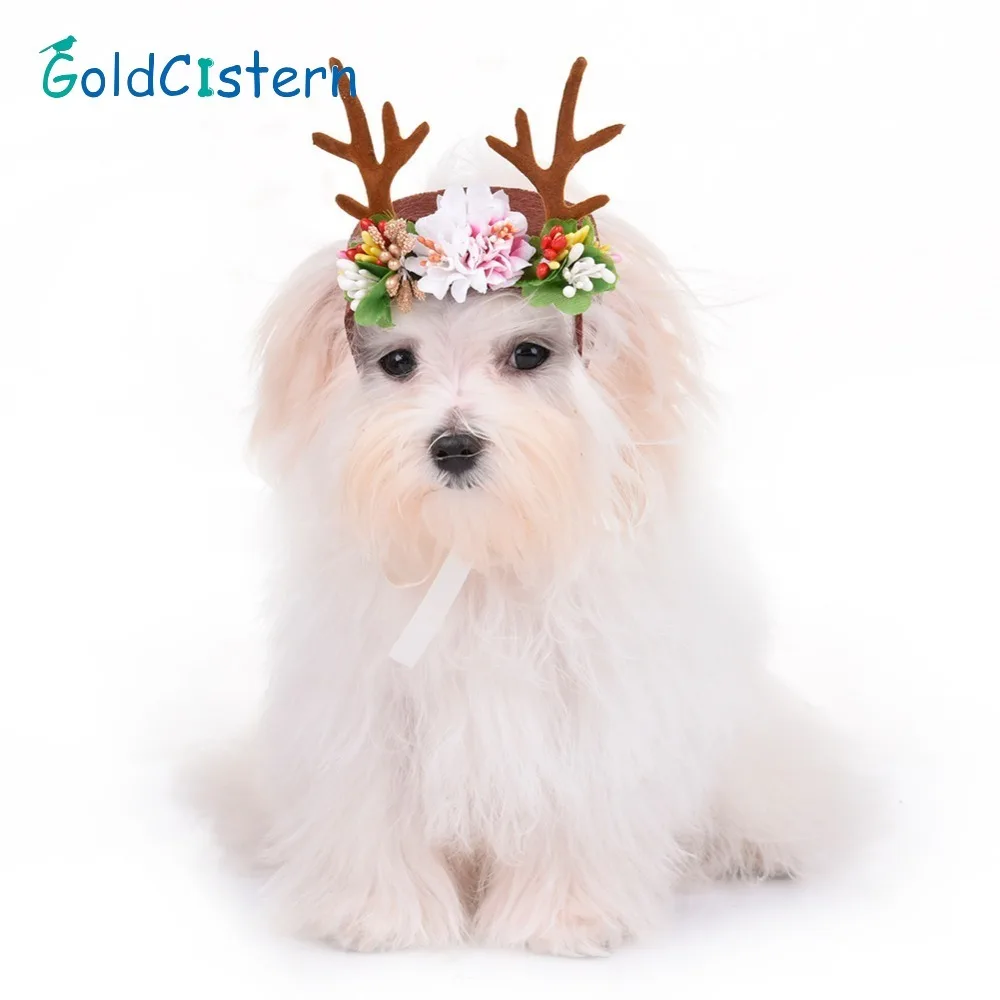 2 Colors Christmas Reindeer Antlers Puppy grace Hat Pet dog cat Headdress with flowers Pet kitty Hair Band hat Pet accessories
2 Colors Christmas Reindeer Antlers Puppy grace Hat Pet dog cat Headdress with flowers Pet kitty Hair Band hat Pet accessories