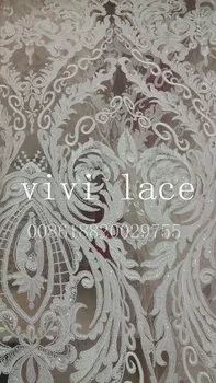 5 yards HZ010 offwhite sequin cord french net mesh tulle lace for wedding dress/evening dress/fashion show
5 yards HZ010 offwhite sequin cord french net mesh tulle lace for wedding dress/evening dress/fashion show