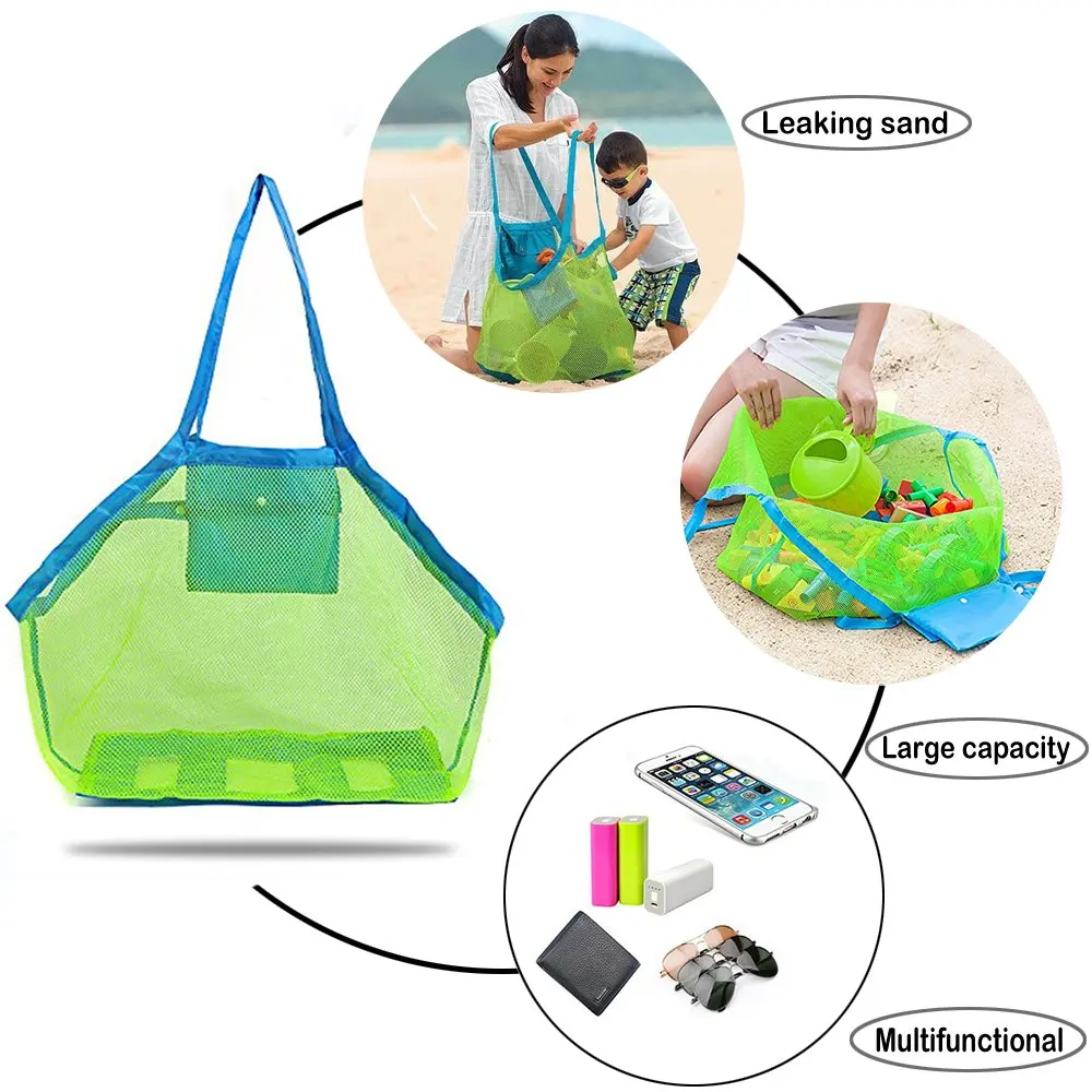 Beach Mesh Tote Bag - Large Foldable Sand Away Children Beach Toys Organizer Storage Bags Perfect for Swim Pool & Kids Bath
Beach Mesh Tote Bag - Large Foldable Sand Away Children Beach Toys Organizer Storage Bags Perfect for Swim Pool & Kids Bath