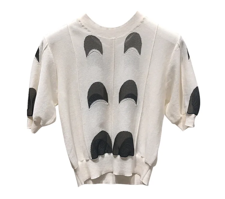 Women's knitting T shirts Brand new design short sleeves tops tee 2019 summer Tee shirts A378
Women's knitting T shirts Brand new design short sleeves tops tee 2019 summer Tee shirts A378