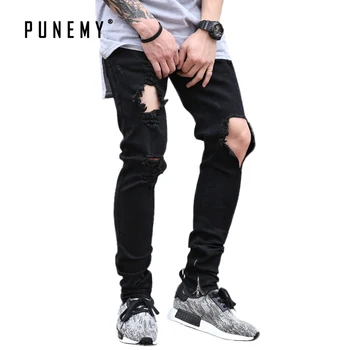Men Denim Jeans Vintage Ripped Out Holes Knee Hip Hop Streetwear Punk Rock Motorcycle Style Autumn New Casual Skinny Jeans Men
Men Denim Jeans Vintage Ripped Out Holes Knee Hip Hop Streetwear Punk Rock Motorcycle Style Autumn New Casual Skinny Jeans Men