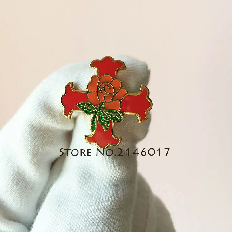 PROMOTION 50pcs Masonic Lapel Pin Knight Scottish Rite Masons Custom Enamel Badge Cross Of Constantine Rose Glitter Pins Brooch
PROMOTION 50pcs Masonic Lapel Pin Knight Scottish Rite Masons Custom Enamel Badge Cross Of Constantine Rose Glitter Pins Brooch