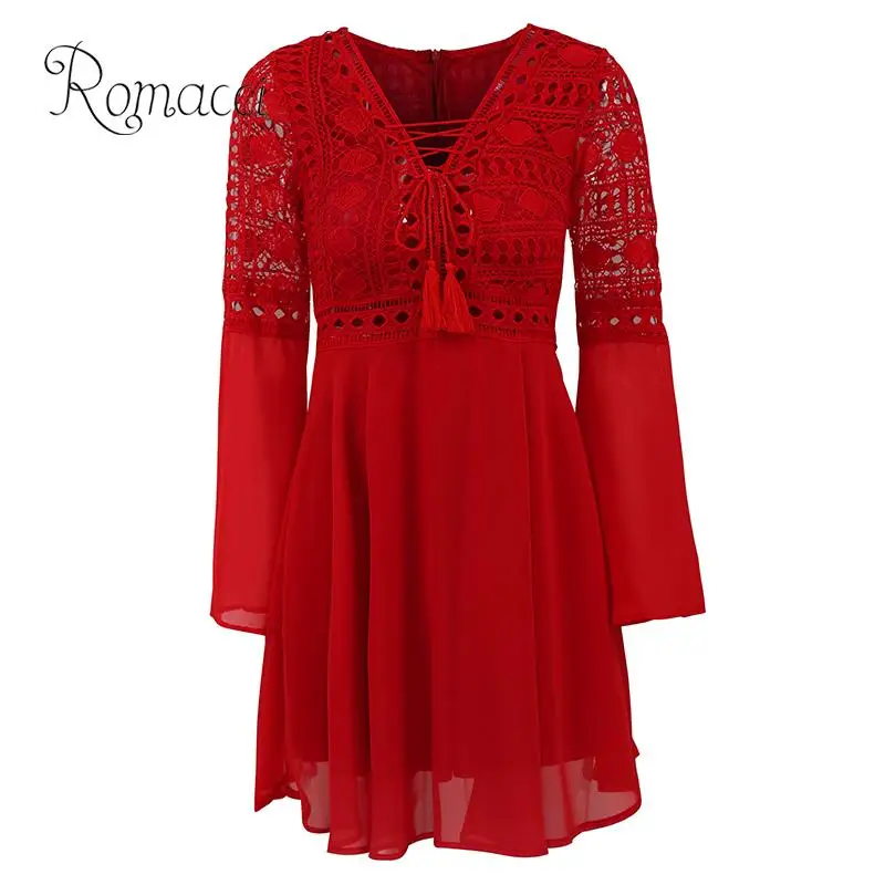 Romacci Autumn Dress 2019 Sexy Women Mini Chiffon Dress Criss Cross Lace Semi-sheer Plunge V-Neck Long Sleeve Ladies Dresses
Romacci Autumn Dress 2019 Sexy Women Mini Chiffon Dress Criss Cross Lace Semi-sheer Plunge V-Neck Long Sleeve Ladies Dresses